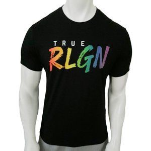NWT TRUE RELIGION MSRP $59.99 MEN BLACK CREW NECK SHORT SLEEVE T-SHIRT SIZE M XL